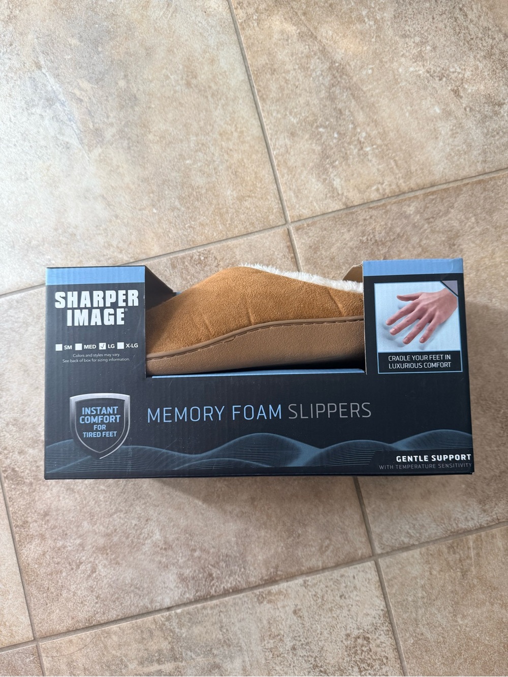 SHARPER IMAGE Memory Foam Slippers